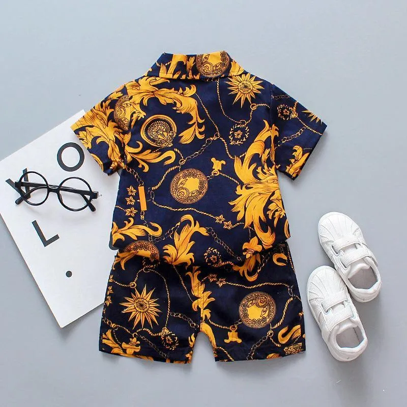 2pcs Fashion Floral Shirt and Shorts Pants