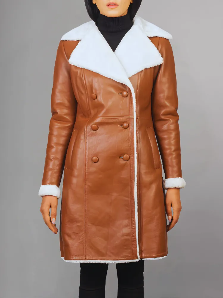 Amie Double Breasted Shearling Coat