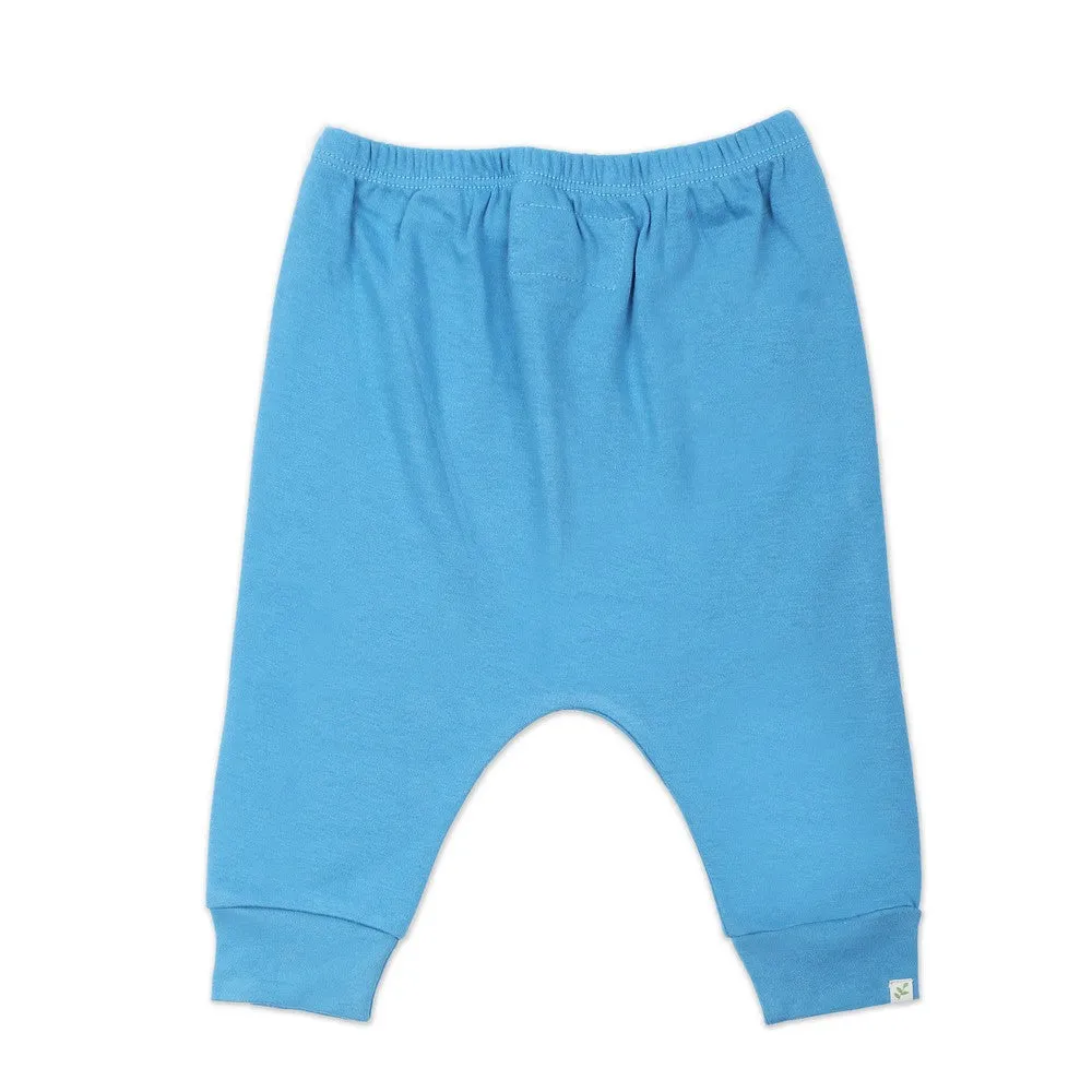 Aqua Plain Jogger Pants With Ribbed Cuff