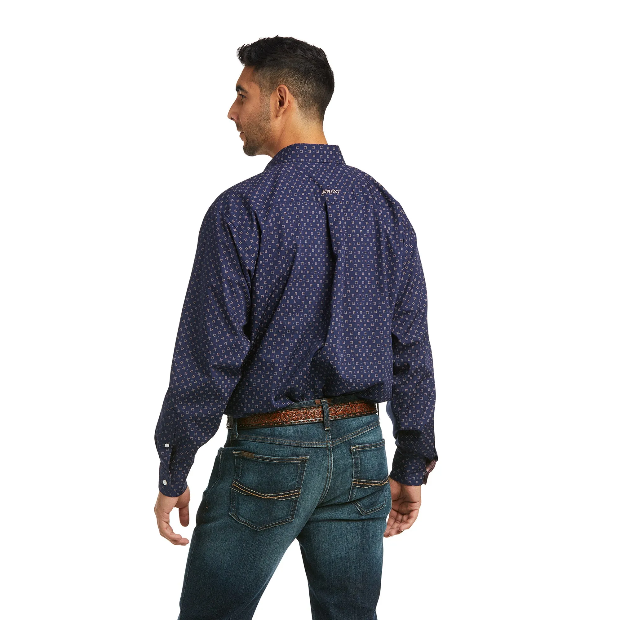 ARIAT PEACOAT NAVY LEON CLASSIC LONG SLEEVE SHIRT