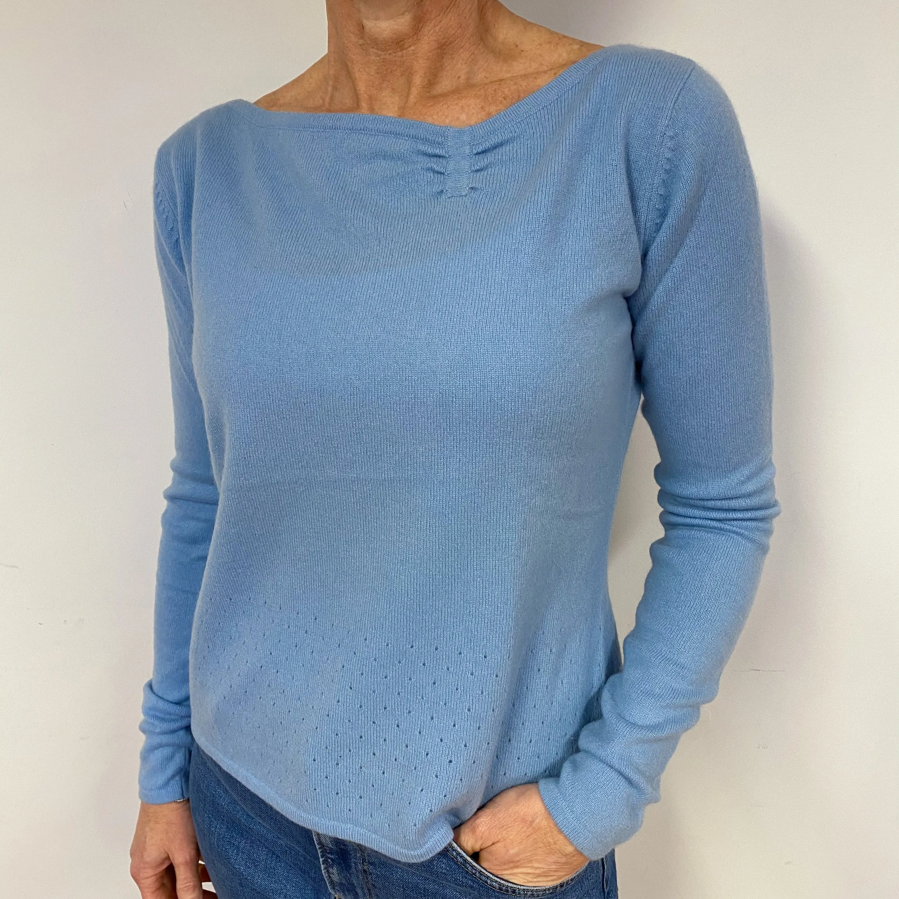 Baby Blue Cashmere Crew Neck Jumper Medium