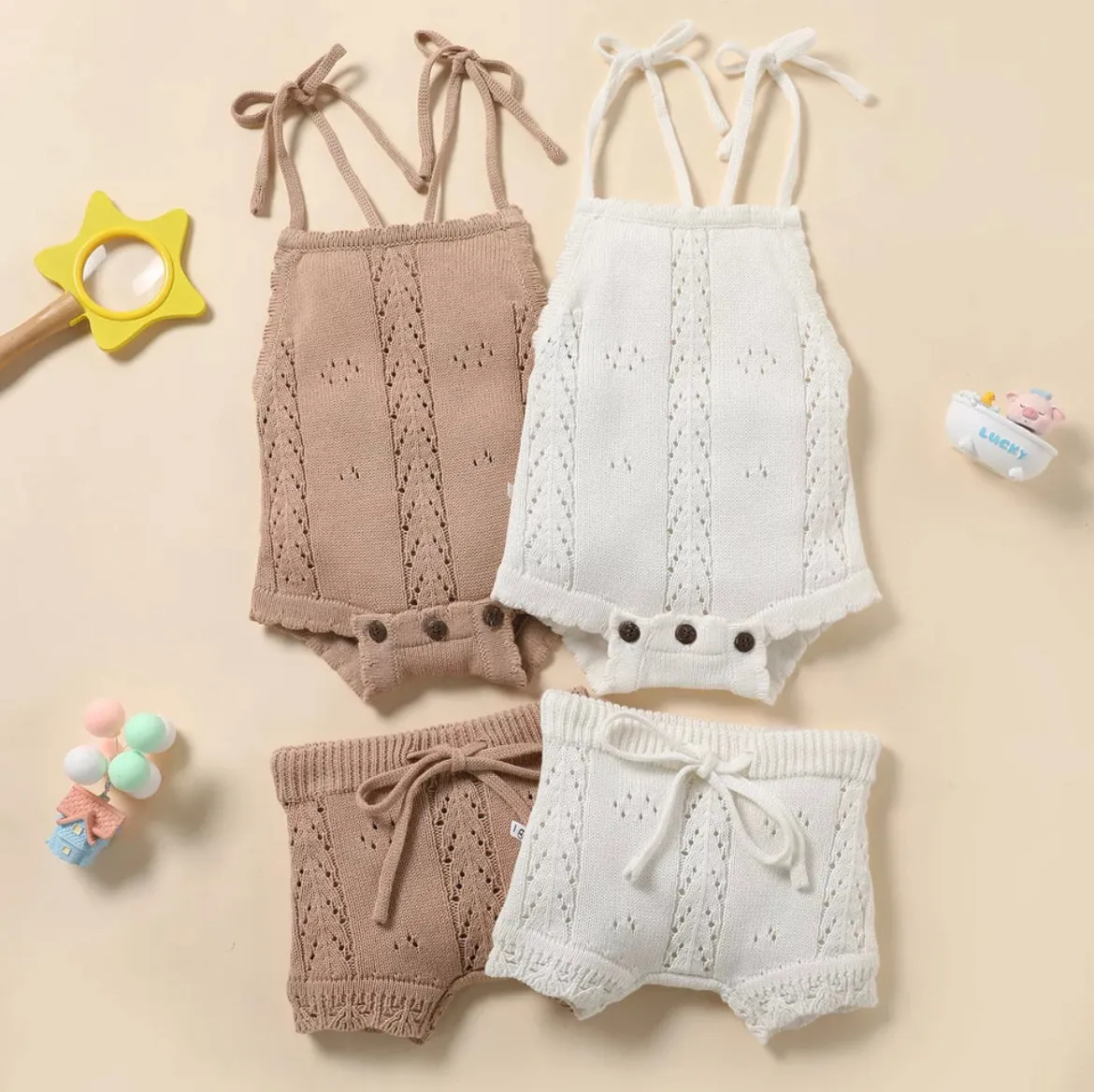 Baby Girls Knitted Set -White