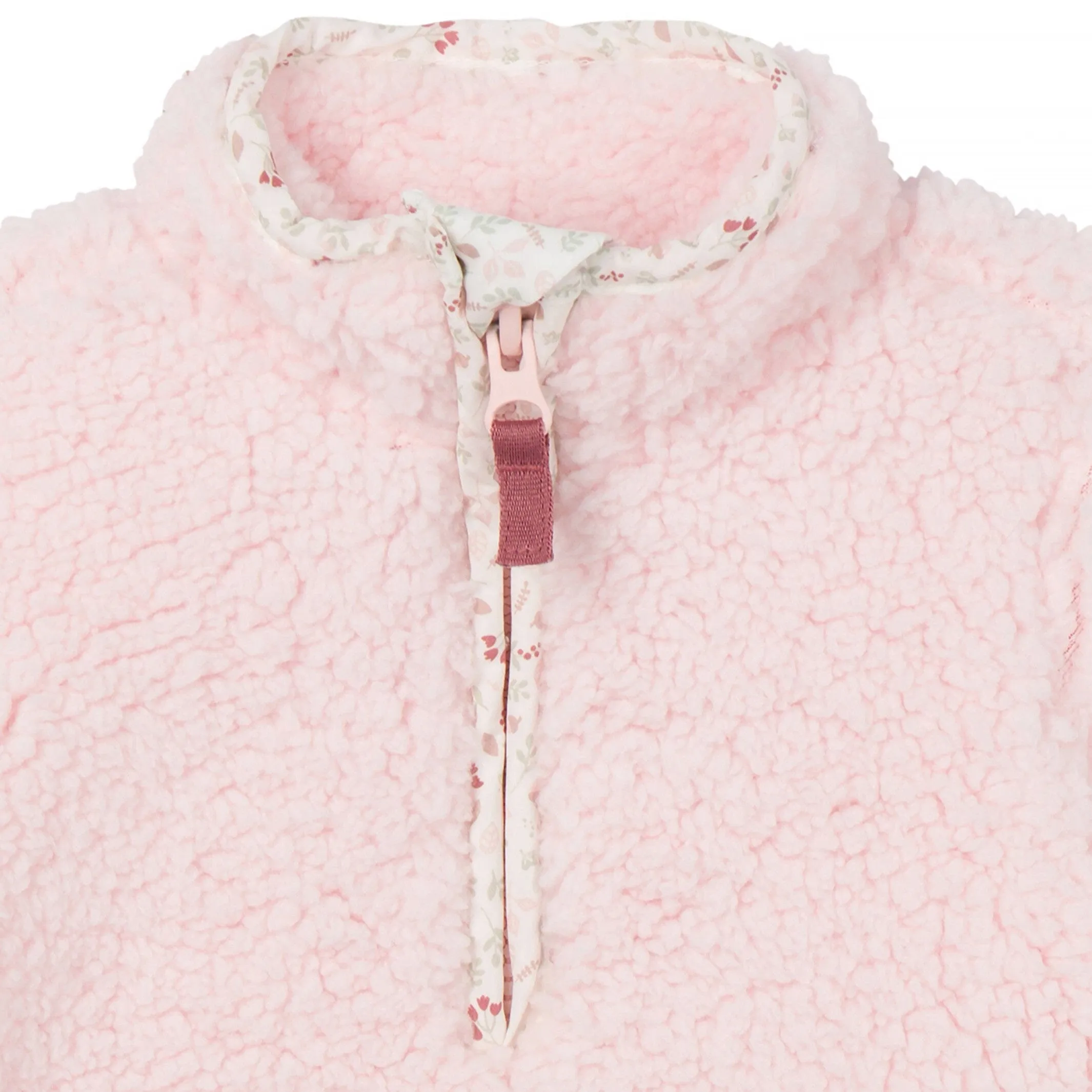 Baby Girls Pink Sherpa Romper