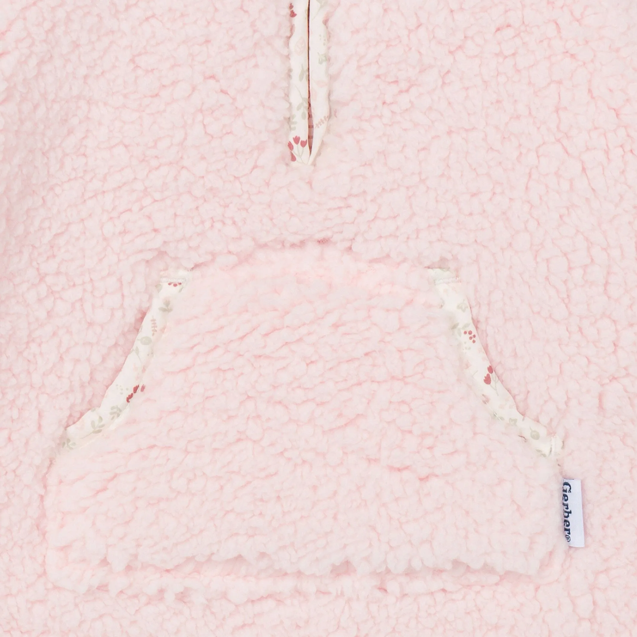 Baby Girls Pink Sherpa Romper