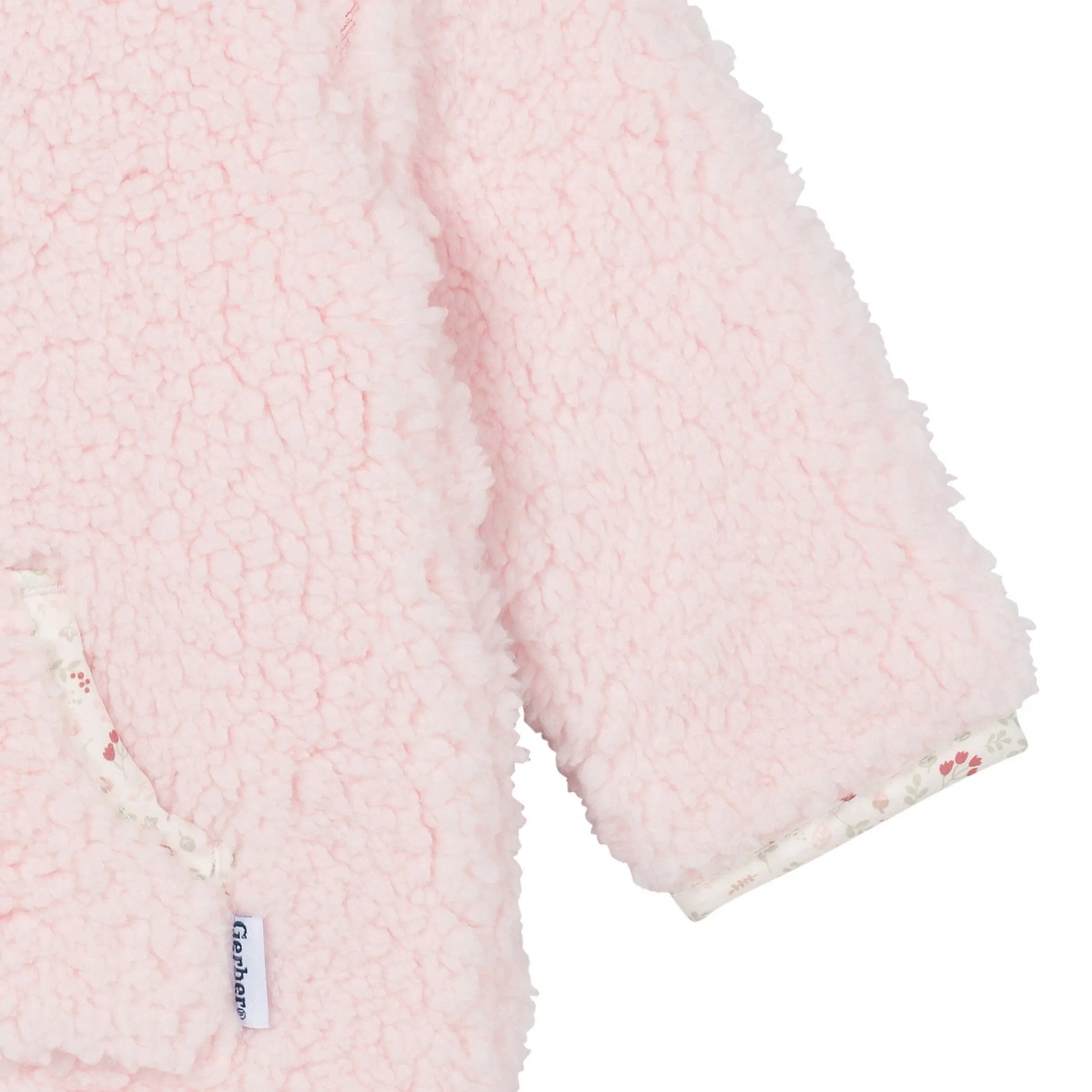 Baby Girls Pink Sherpa Romper