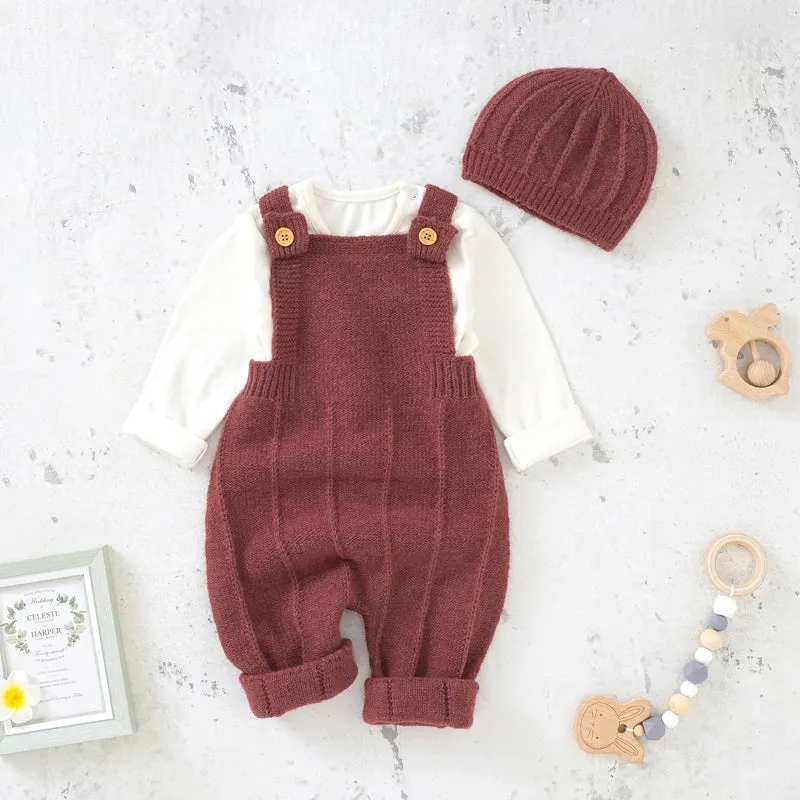 Baby Knitted Romper with Hat