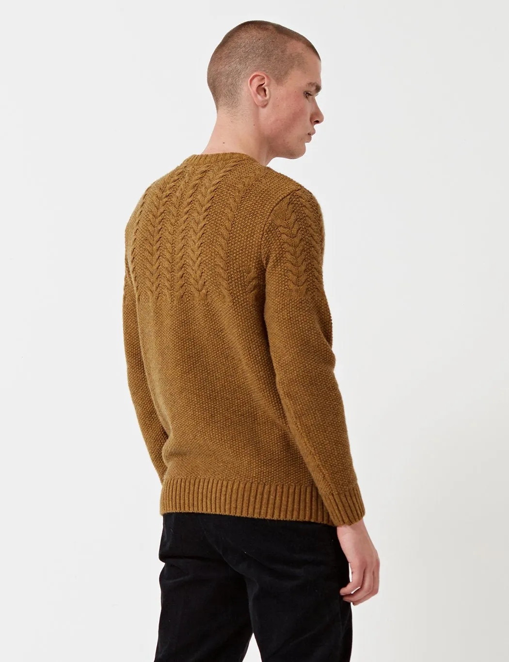 Barbour Craster Knit Jumper (Wool Mix) - Antique Gold