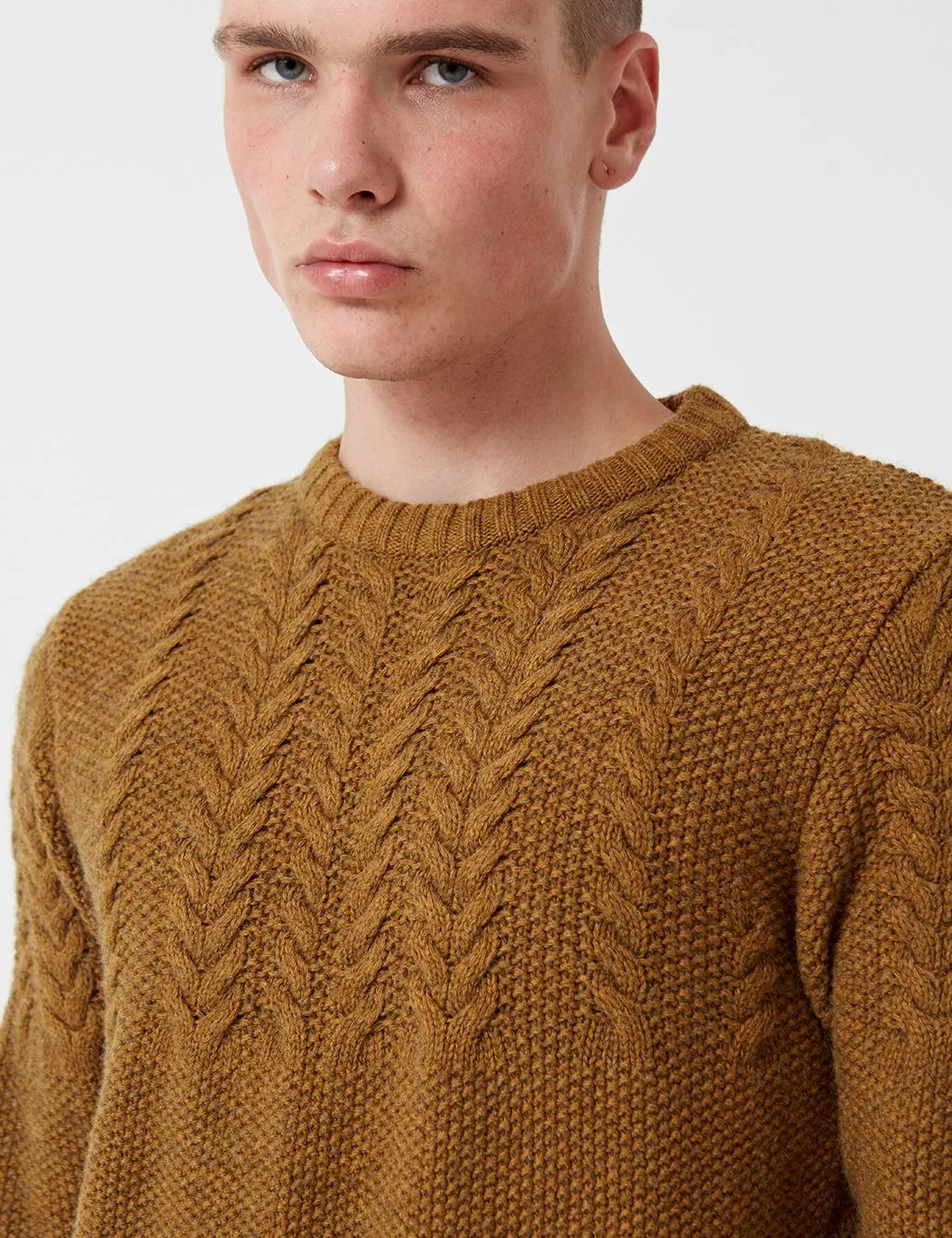 Barbour Craster Knit Jumper (Wool Mix) - Antique Gold