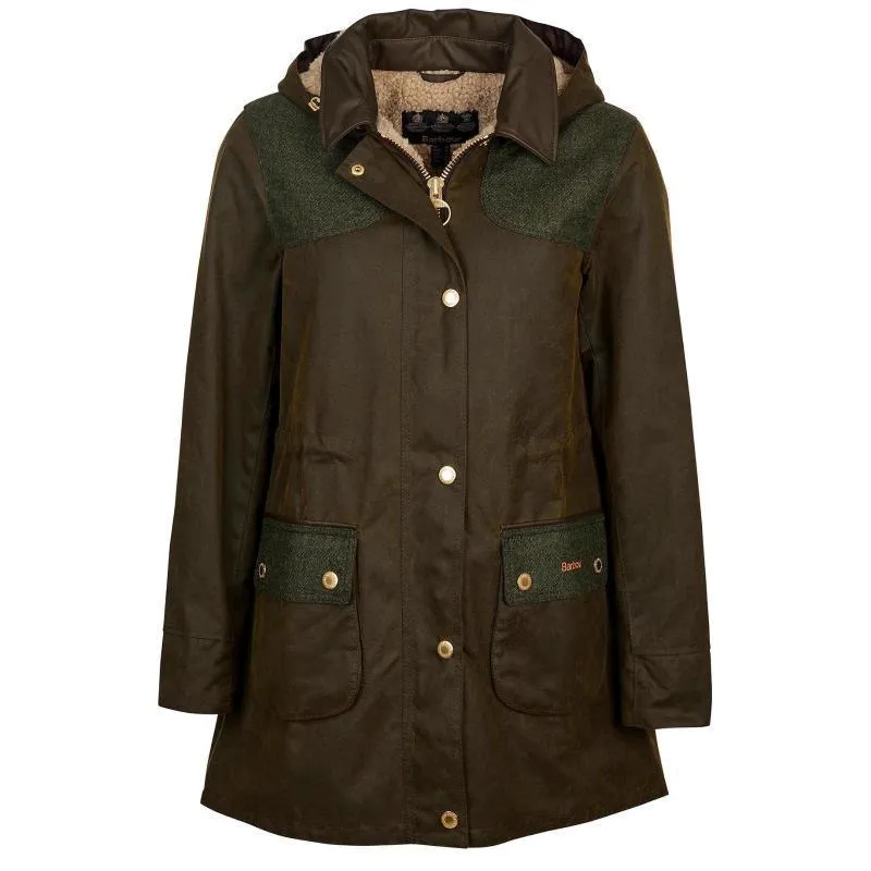 Barbour Keiss Ladies Wax Jacket - Olive/Natural