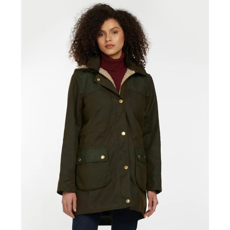 Barbour Keiss Ladies Wax Jacket - Olive/Natural