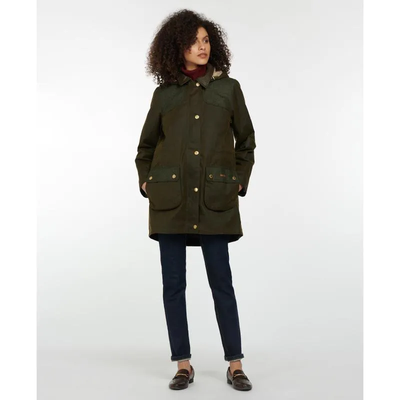 Barbour Keiss Ladies Wax Jacket - Olive/Natural