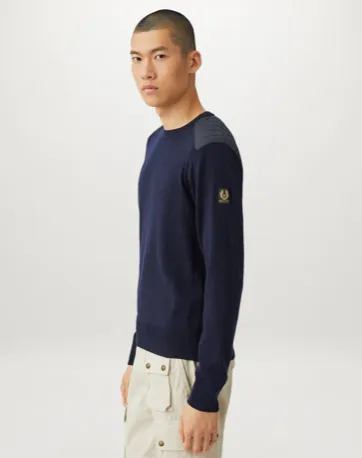 Belstaff Kerrigan Crewneck Sweater Washed Navy