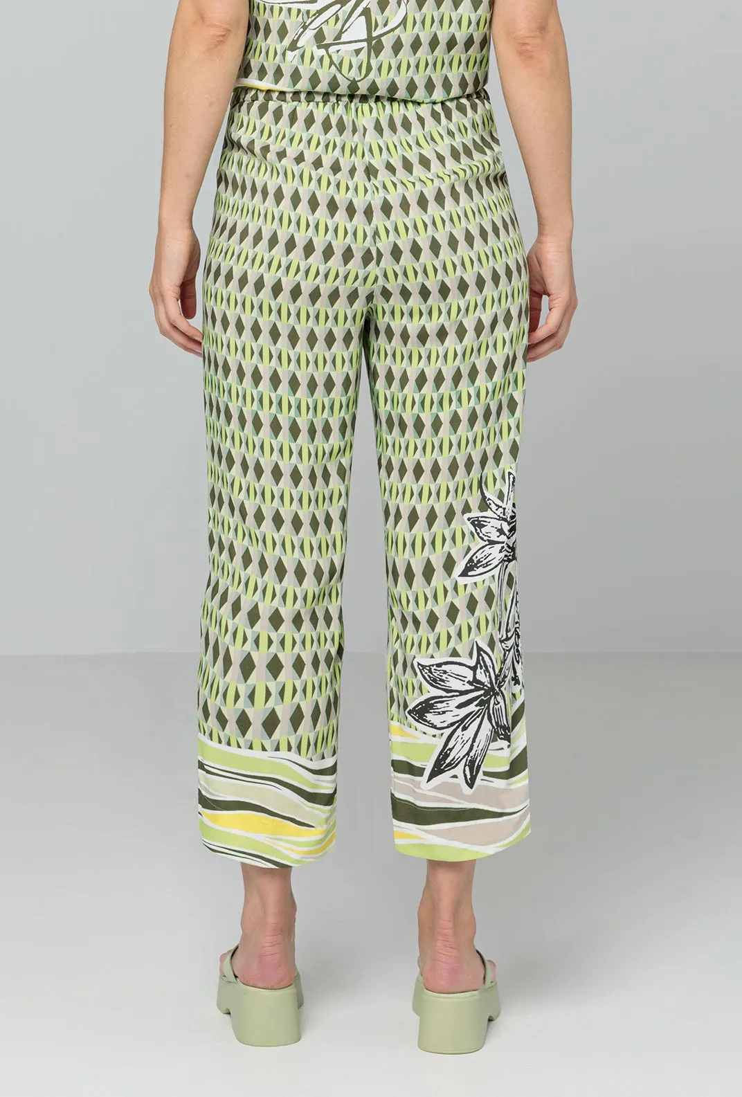 Bianca Parigi Geometric Floral Culottes, Green