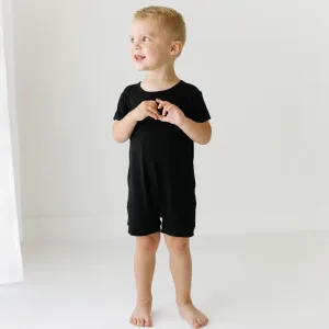 Black Mini Ribbed Shorty Romper