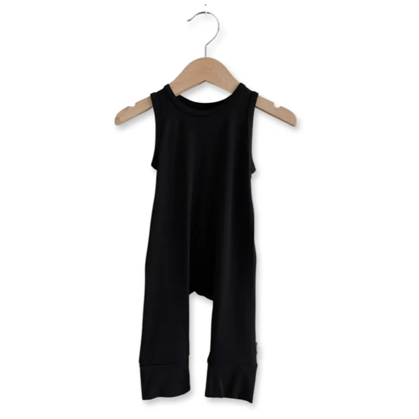 Black Mini Ribbed Sleeveless Romper