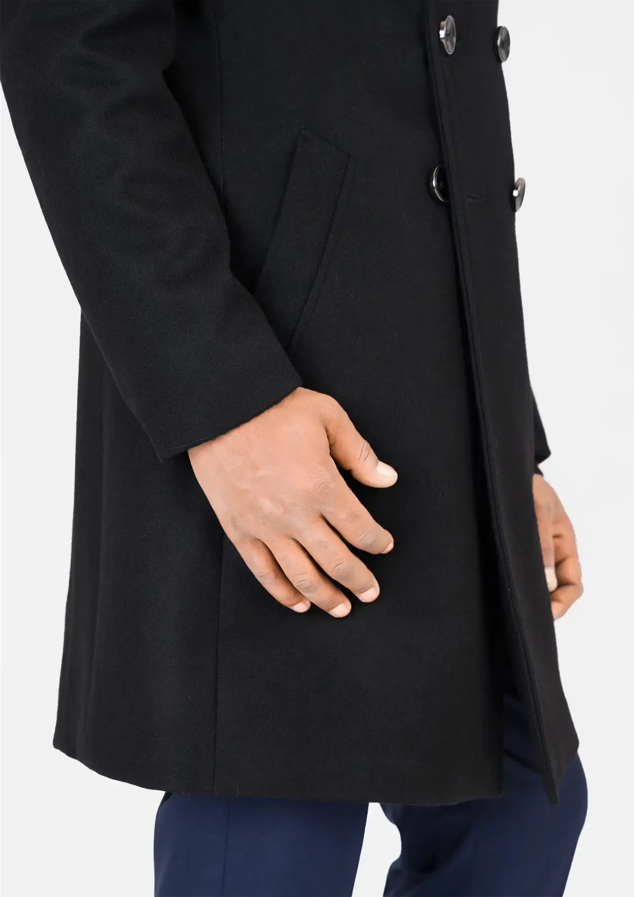 Black Wool Signature Peacoat