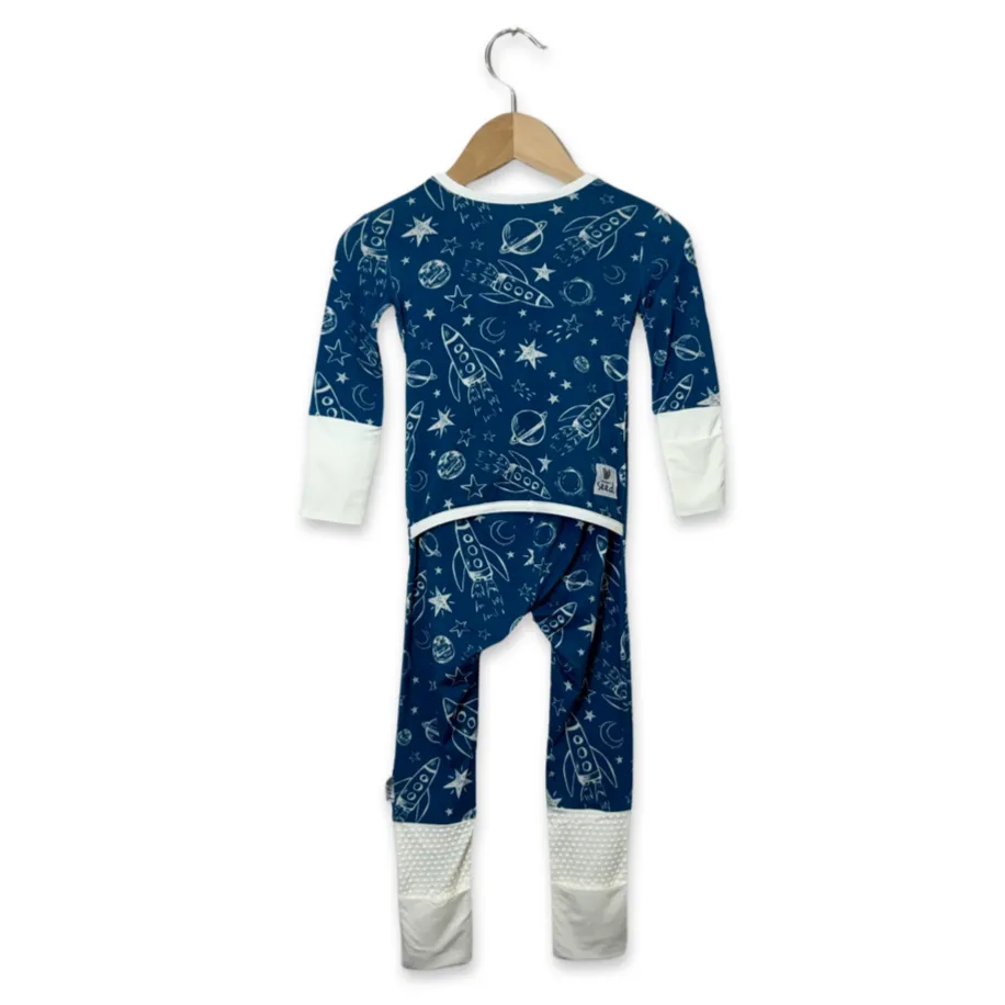 Blast Off Adaptive Tube Access with snaps Kid's Day to Night Romper