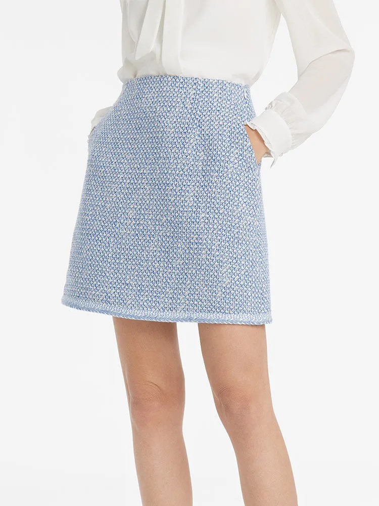 Blue A-Line Women Skirts With Pockets