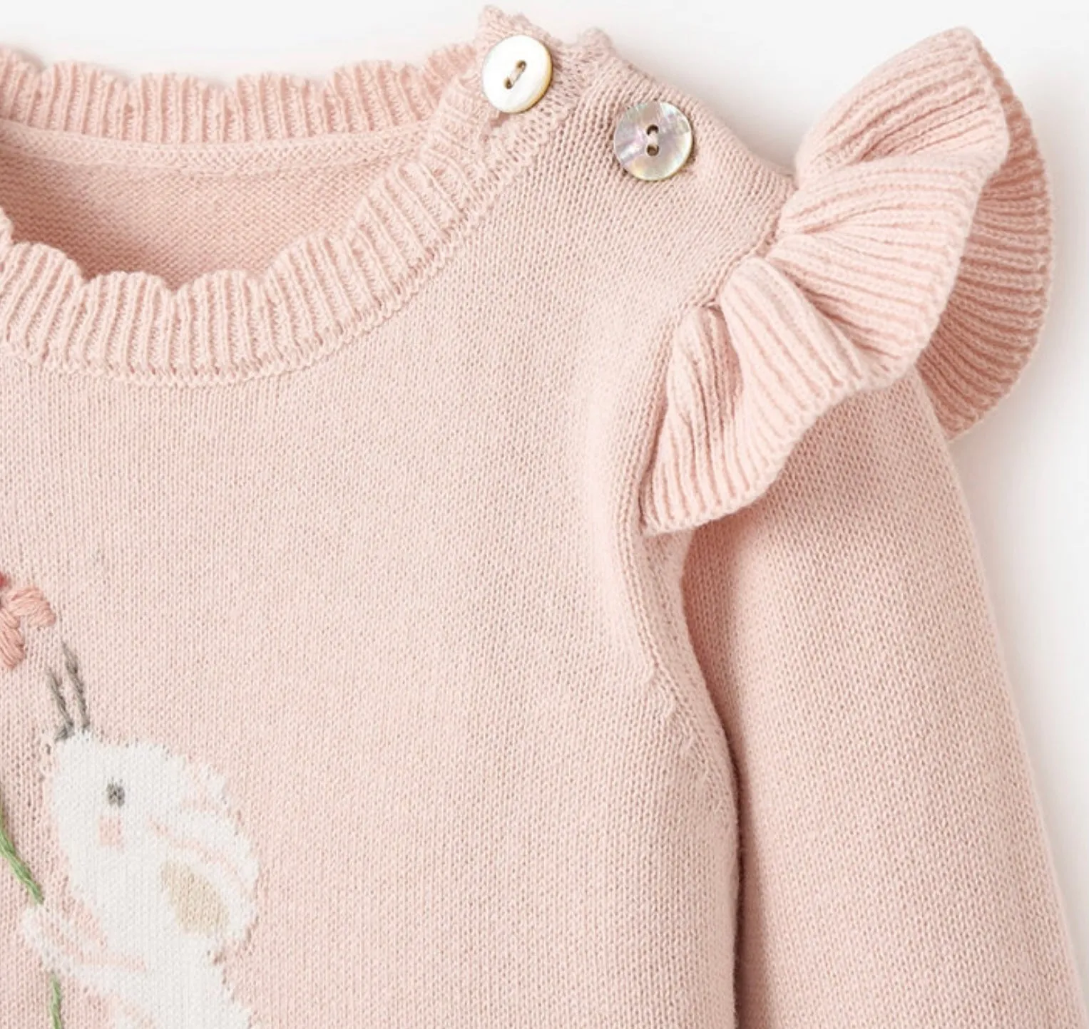 Blush Meadow Mouse Knit Footed Jumper by Elegant Baby