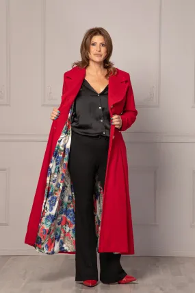 BRIGHT RED MAXI COAT