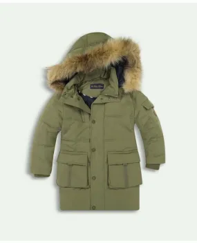 Brooks Brothers Kids Parka Jacket Olive