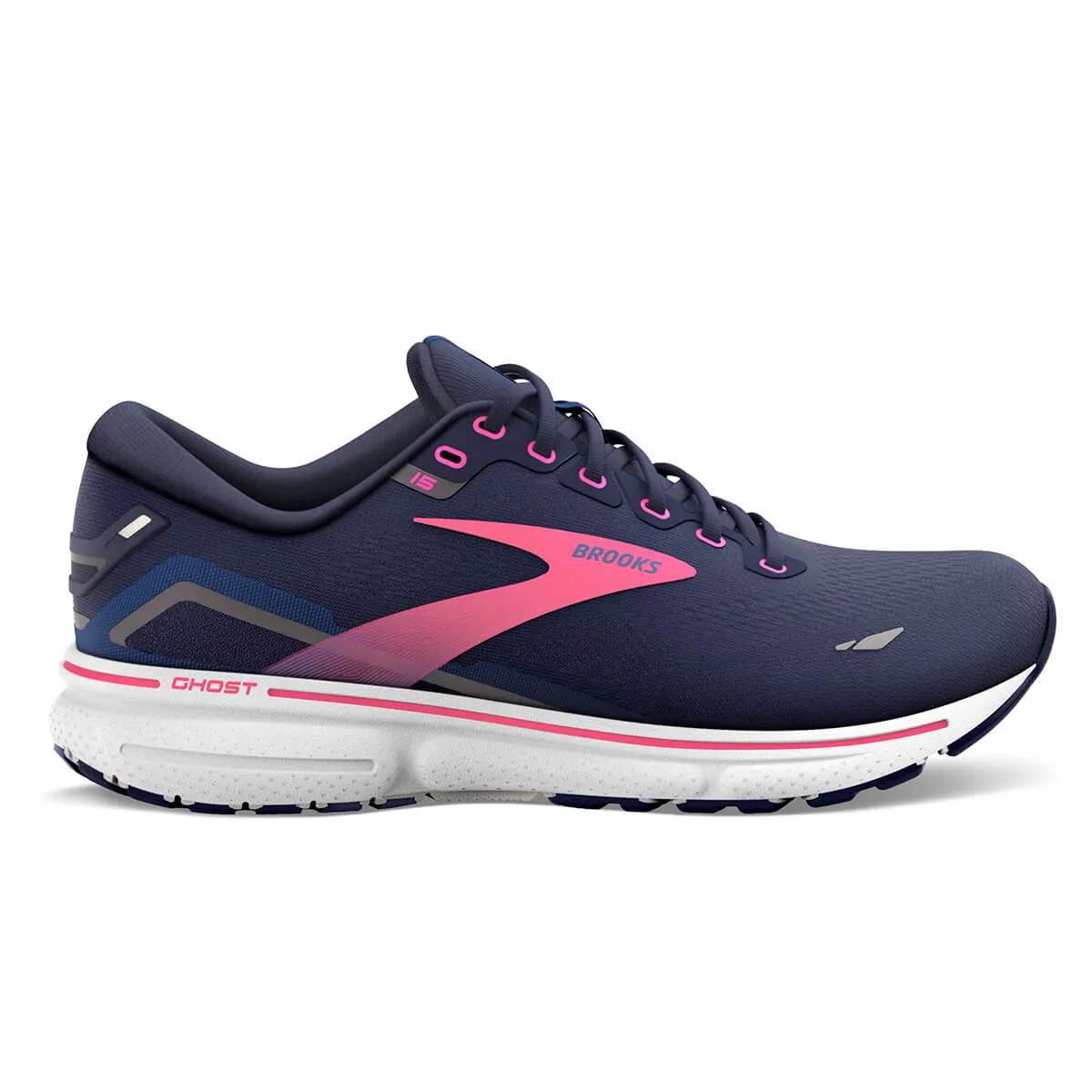 Brooks Ghost 15 Womens | Peacoat/blue/pink