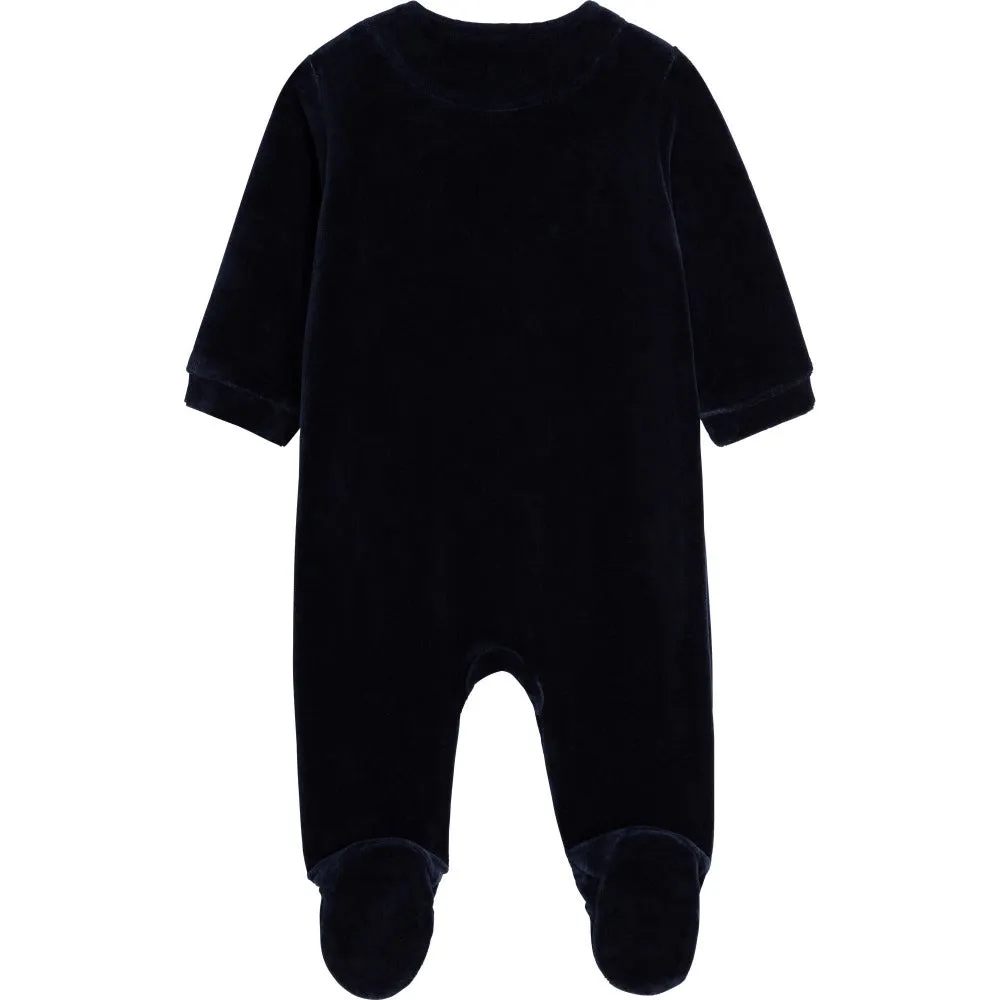 Carrement Beau Velour Romper Navy