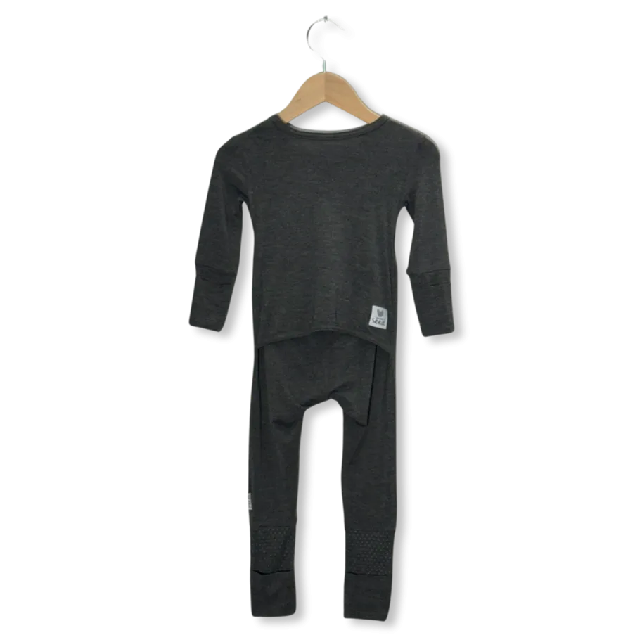 Charcoal Adaptive Tube Access with snaps Day to Night Romper