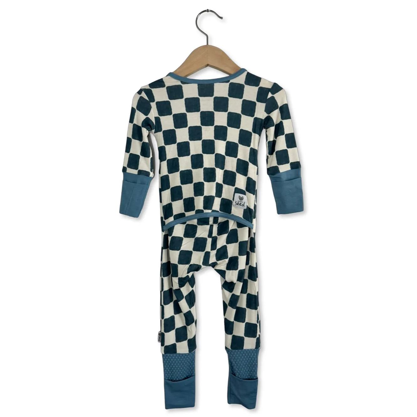 Checker Me Out Adaptive Tube Access Kid's Day to Night Romper