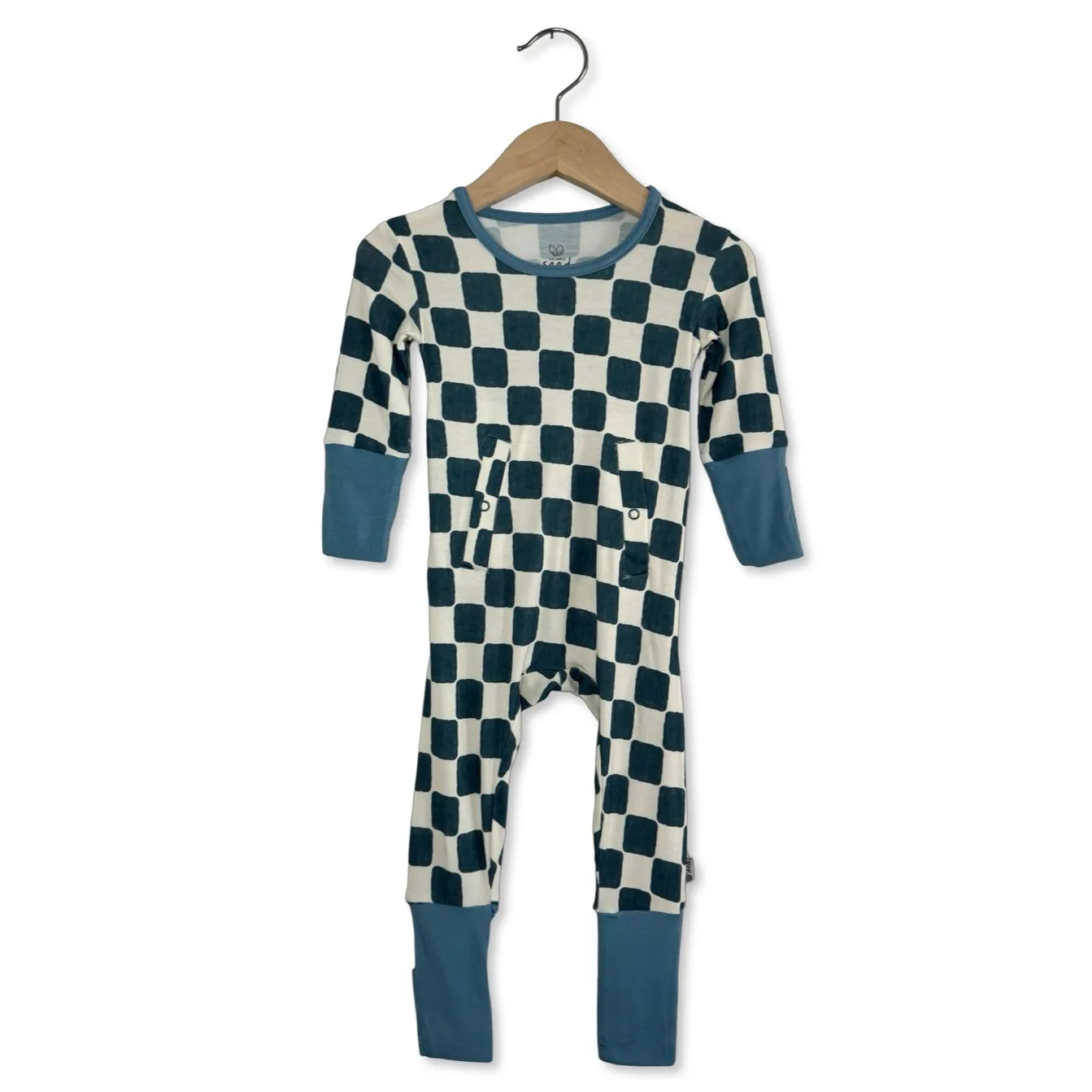 Checker Me Out Adaptive Tube Access Kid's Day to Night Romper