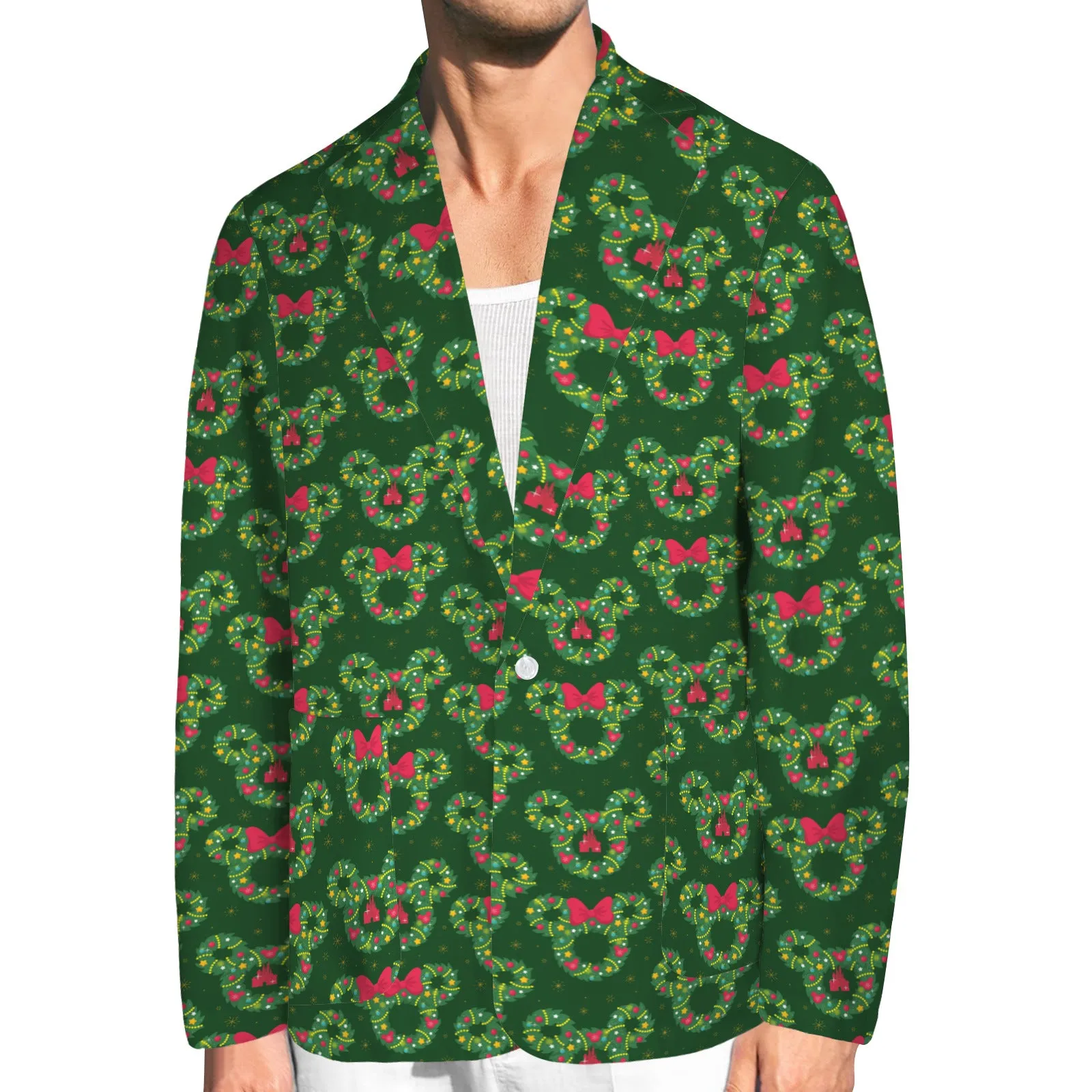 Christmas Wreaths Men's Blazer Jacket