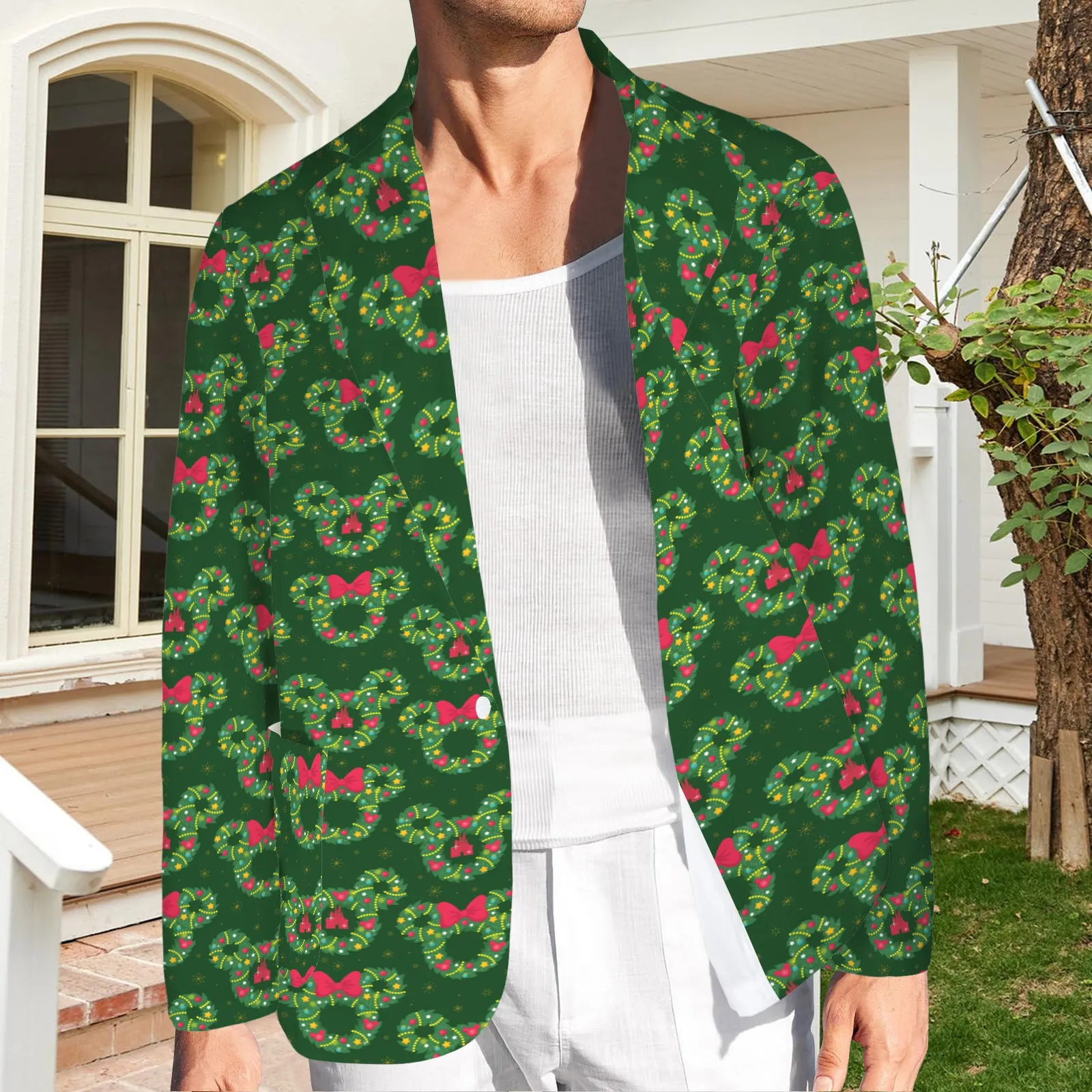 Christmas Wreaths Men's Blazer Jacket