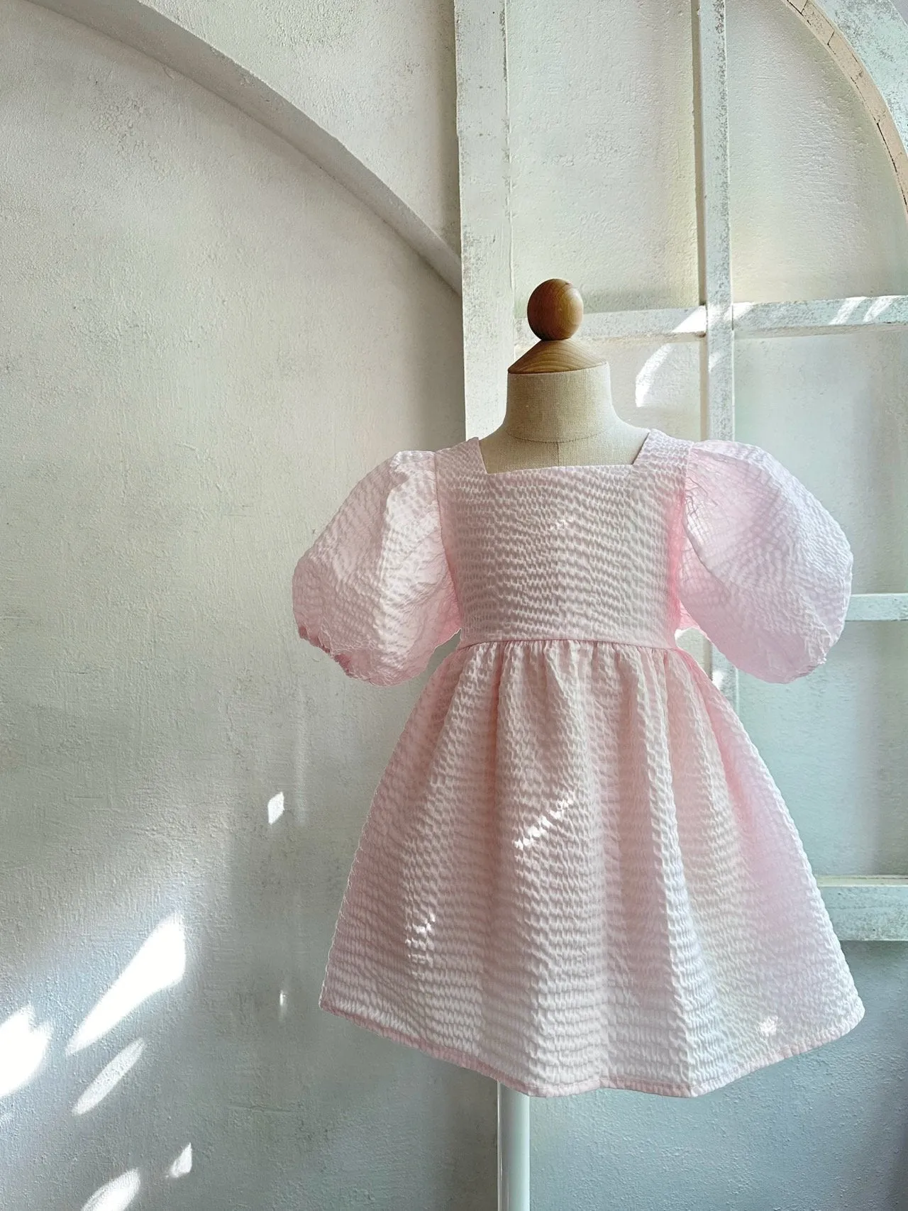 Cotton Ripple Dress _Light Pink