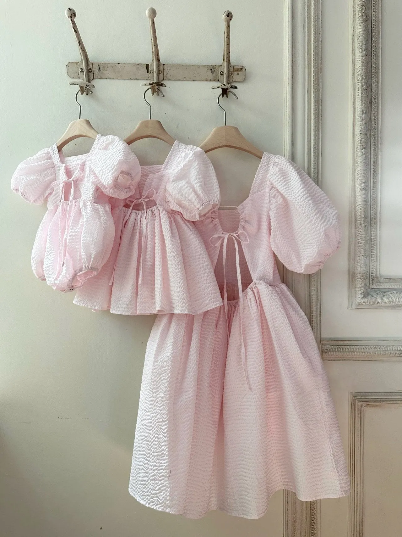 Cotton Ripple Romper _Light Pink