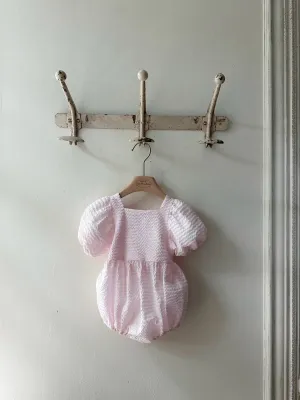 Cotton Ripple Romper _Light Pink