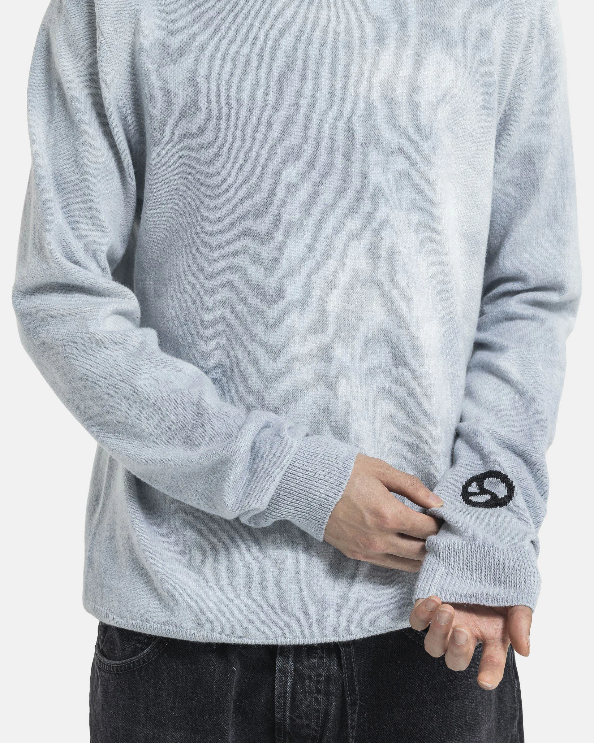 Crew Neck Jumper in Dusty Blue