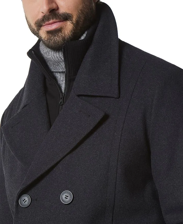 Danton Men's Peacoat with Bib with Marc New York Insert, Gray