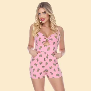 Darlene Playsuit in Pink Pineapples