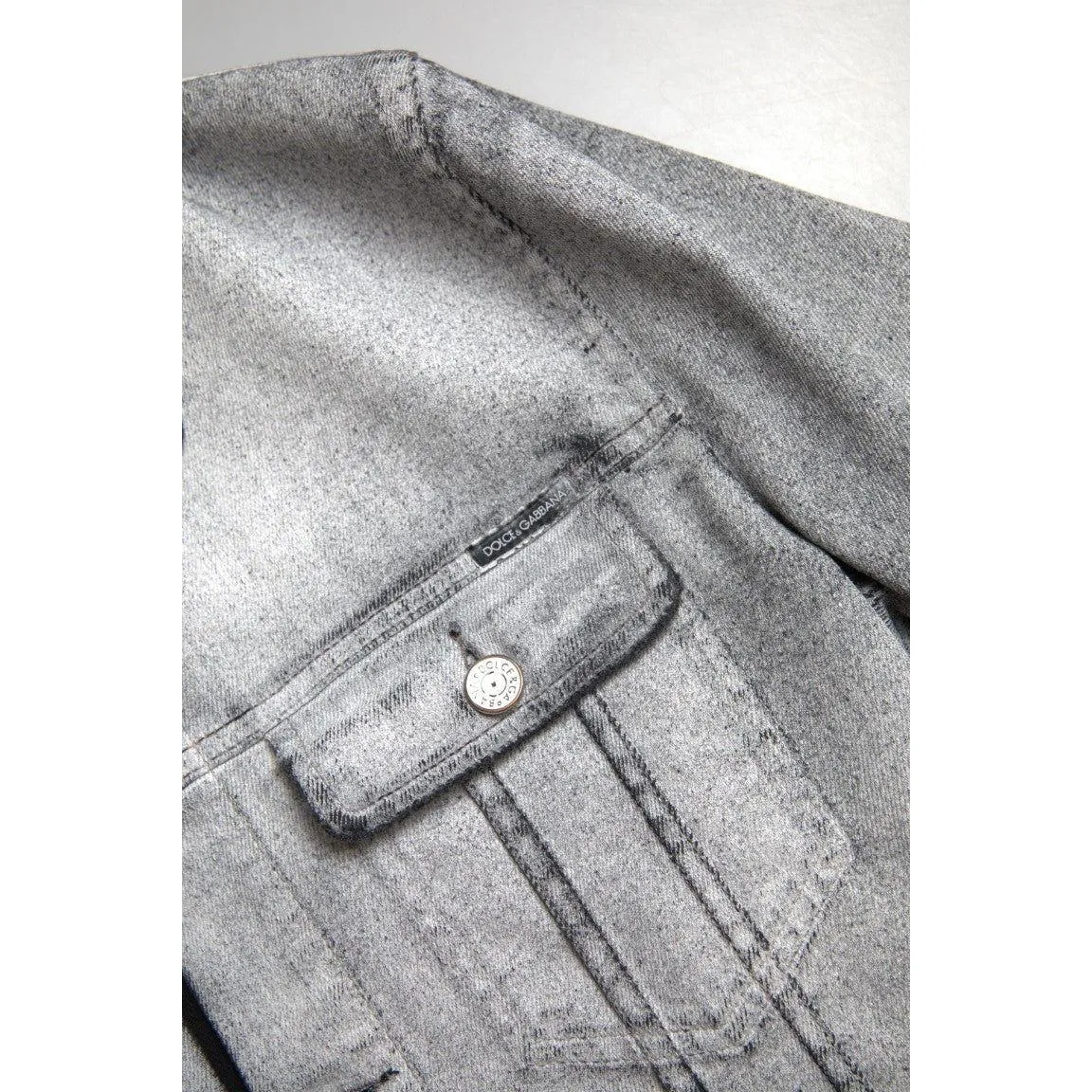 Dolce & Gabbana Elegant Gray Cotton Stretch Denim Jacket