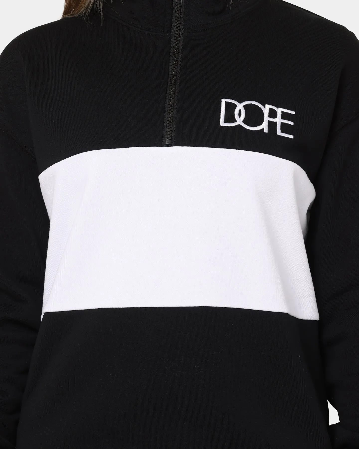 DOPE Panel Zip Crewneck Black/White