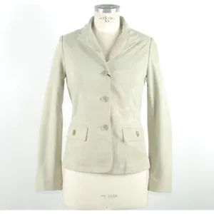 Emilio Romanelli "White Leather Women Jacket"