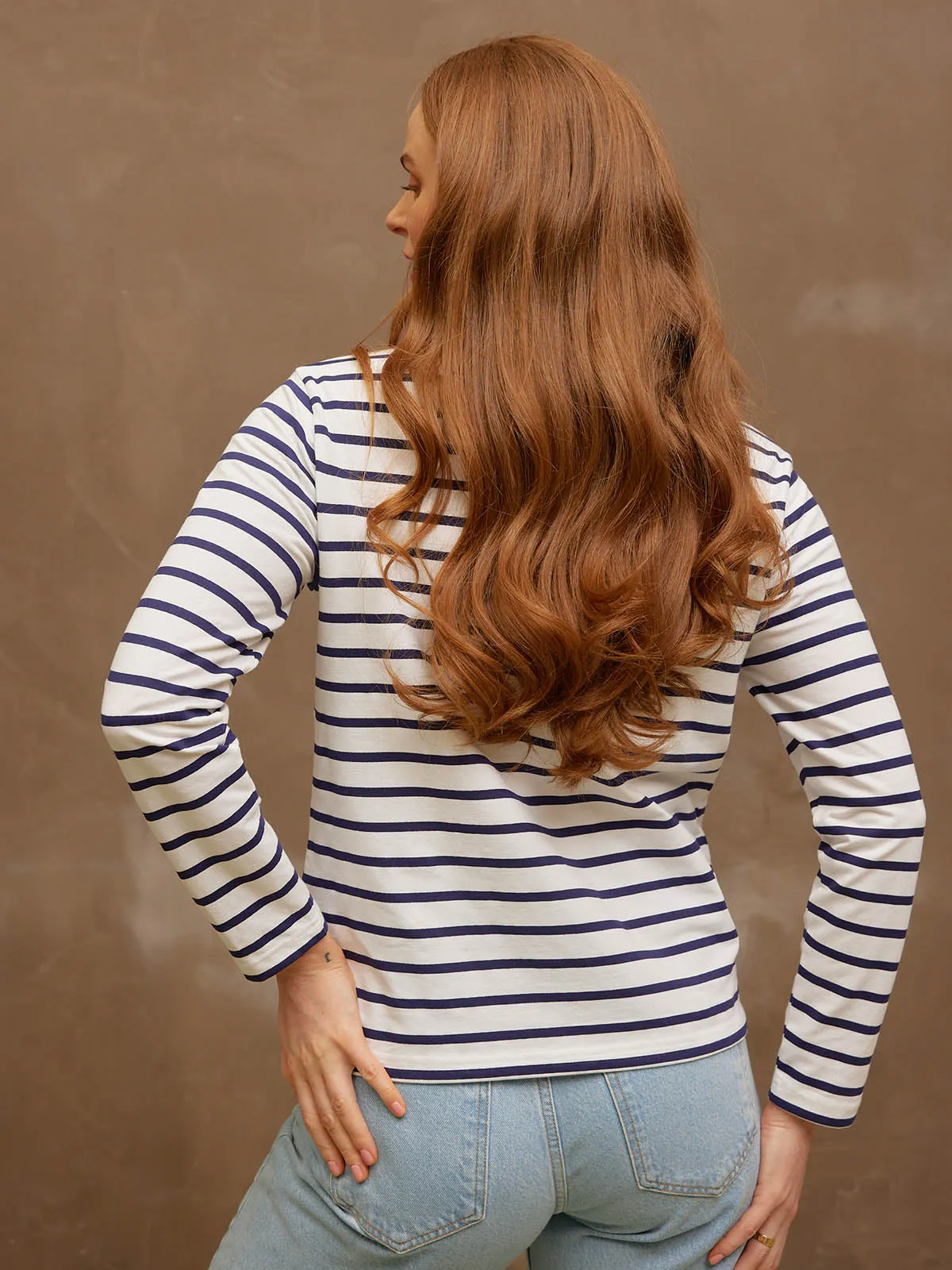 Eva - Stripe Top - Navy/White