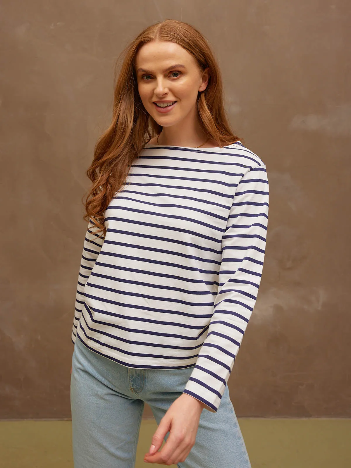 Eva - Stripe Top - Navy/White