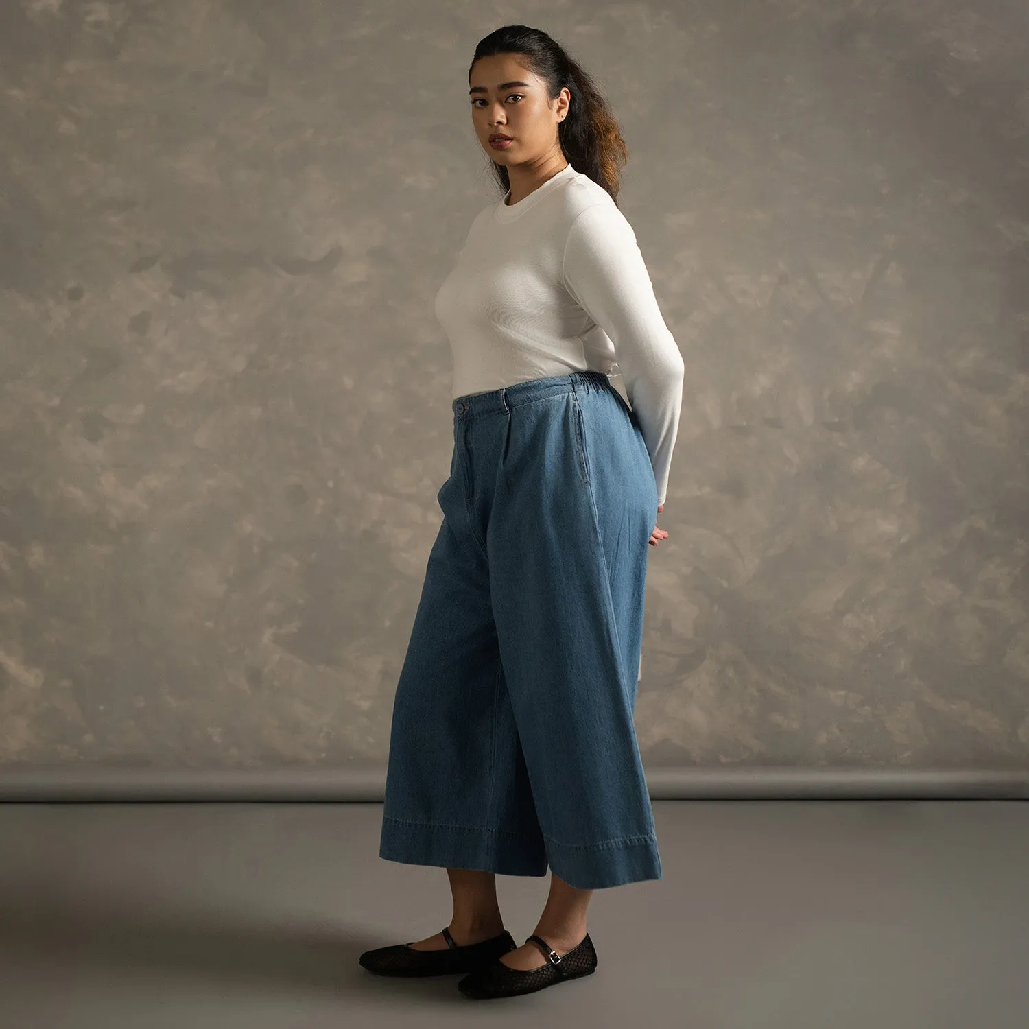 Flexi-Fit Denim Culottes