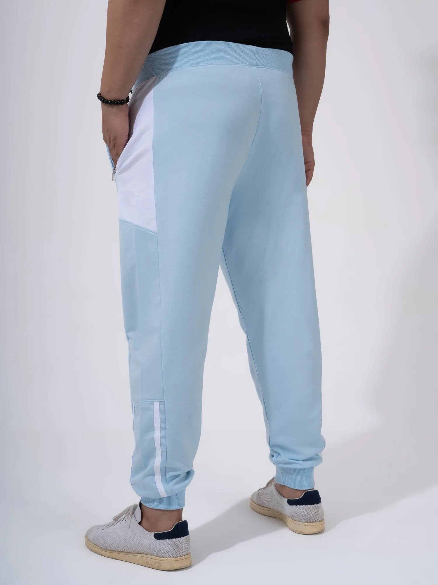 Florida Ice Blue Color Block Plus Size Jogger