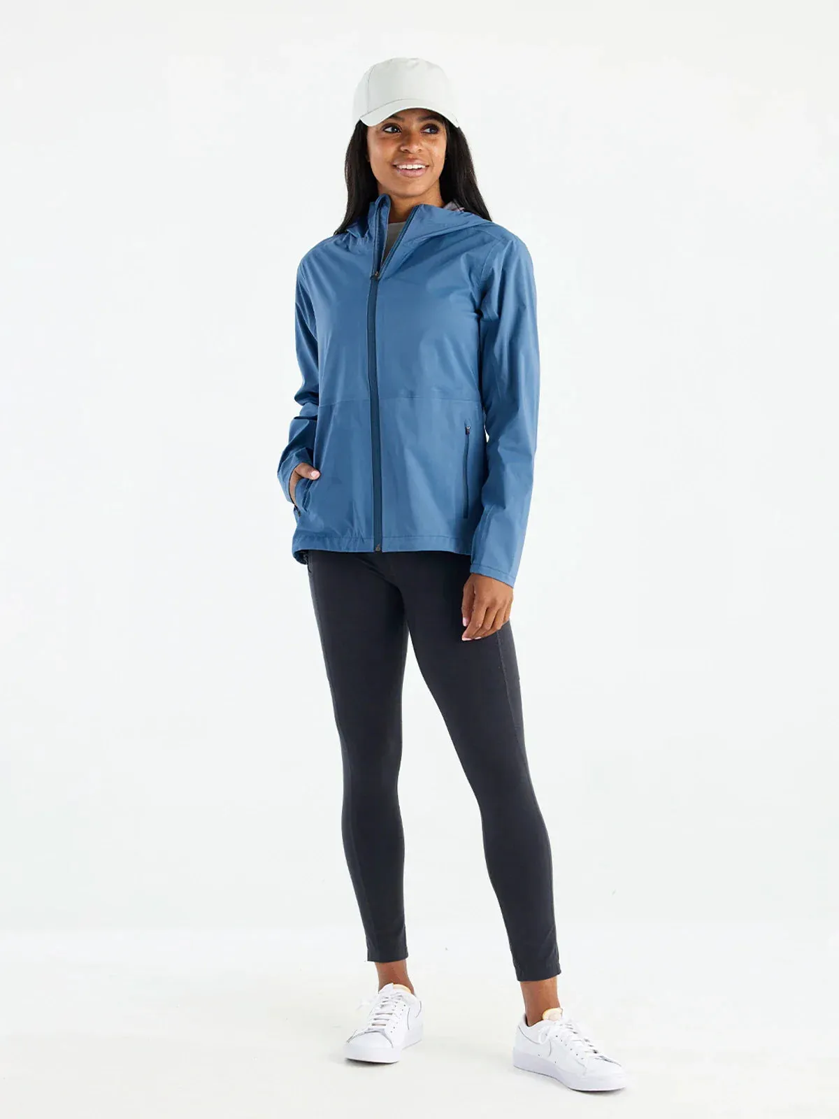 Free Fly Women's Cloudshield Rain Jacket in Heron Blue