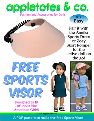 Free No-Sew Sports Visor Pattern for 18 Inch Dolls