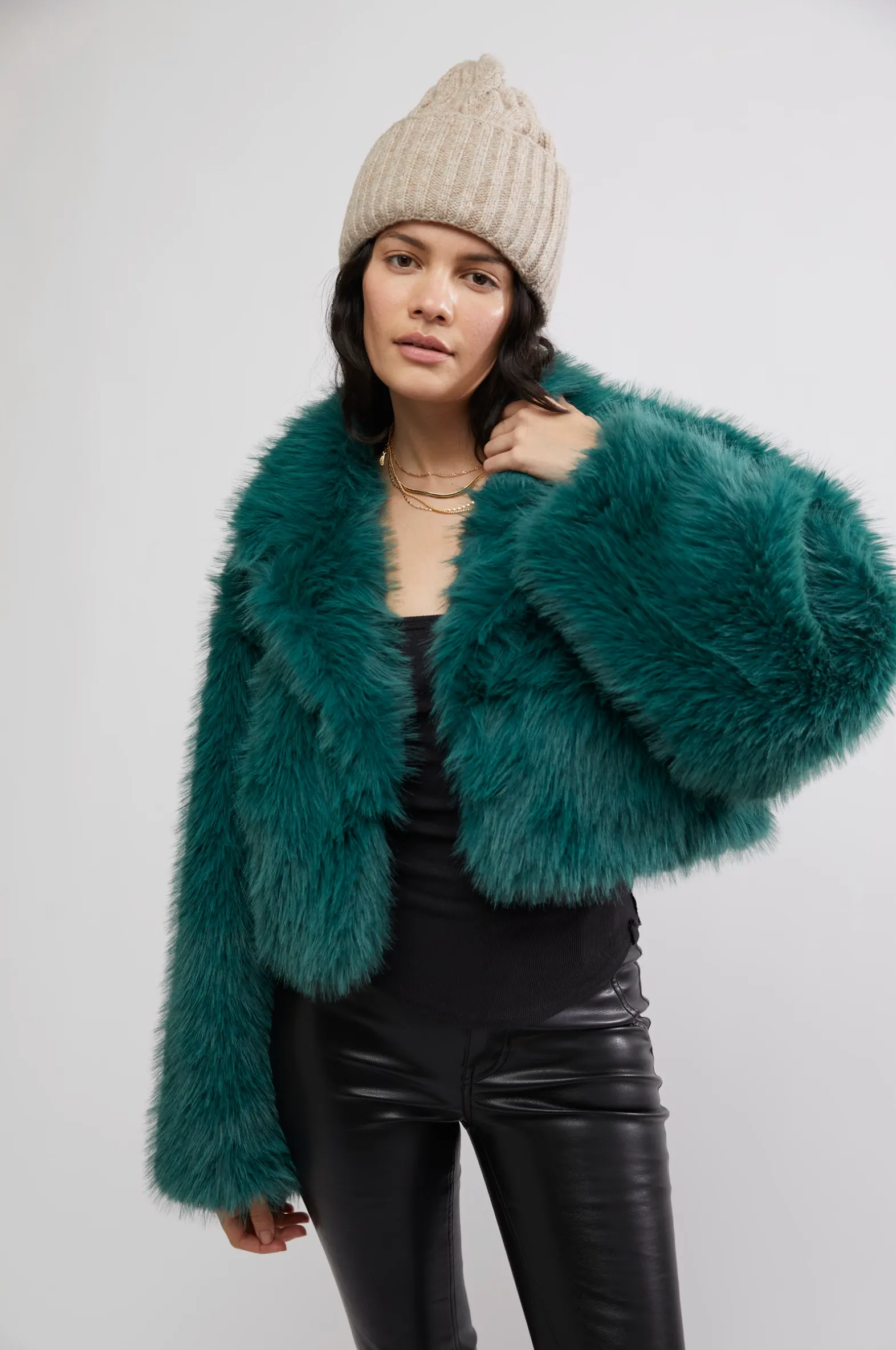 Free People Paris Cropped Fur Jacket