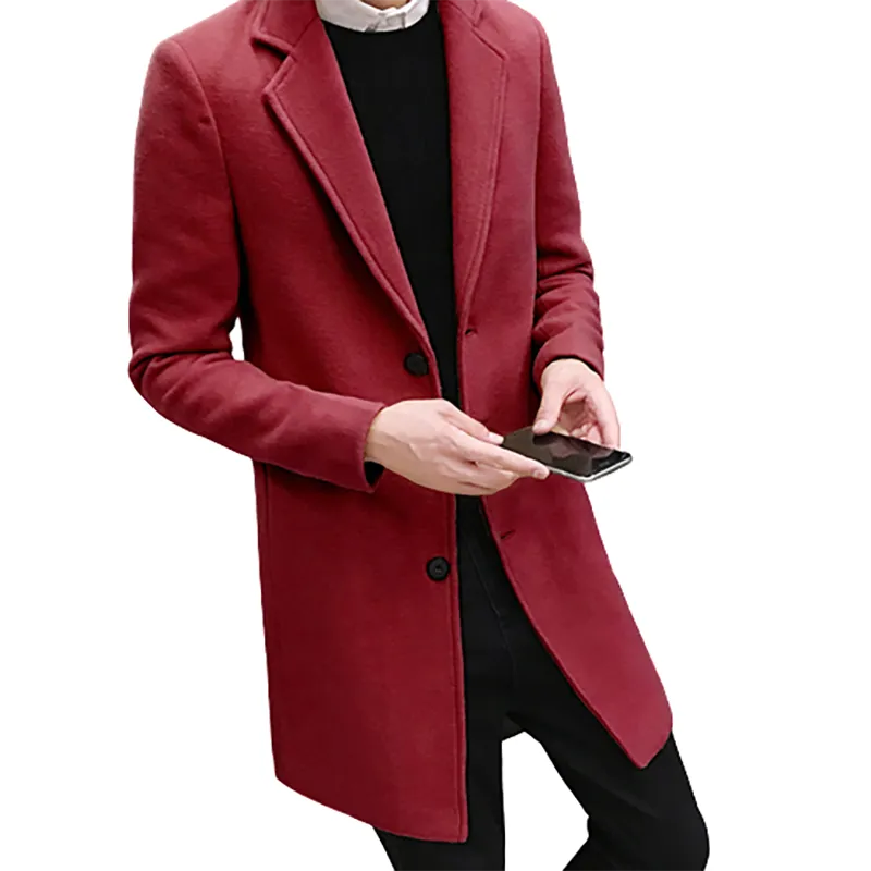 Funki Buys | Jackets | Men's Slim Fit Wool Blend Business Coat