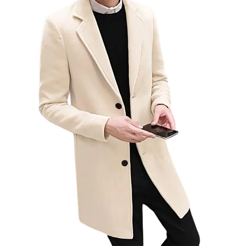 Funki Buys | Jackets | Men's Slim Fit Wool Blend Business Coat